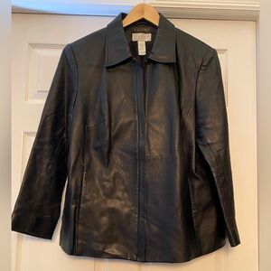Liz Claiborne Sleek Black Leather Jacket